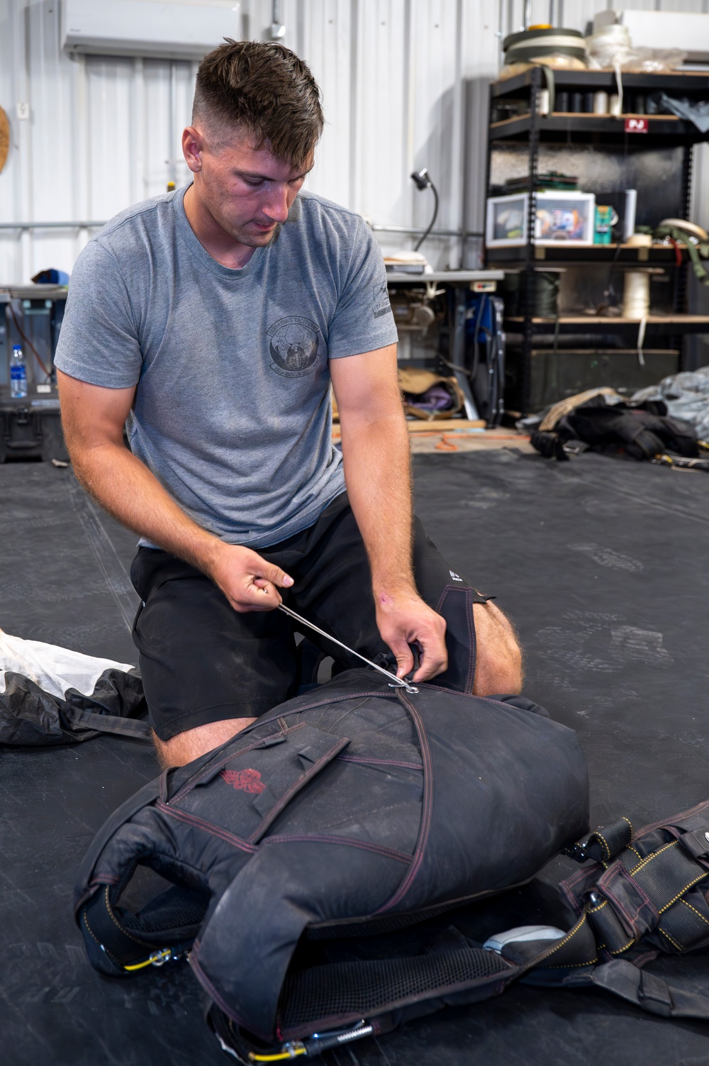 82nd Expeditionary Rescue Squadron Aircrew Flight Equipment Parachute Rigger Maintains Mission Readiness