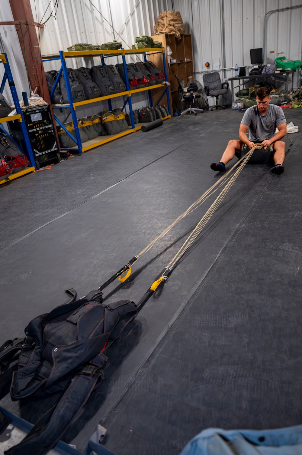 82nd Expeditionary Rescue Squadron Aircrew Flight Equipment Parachute Rigger Maintains Mission Readiness