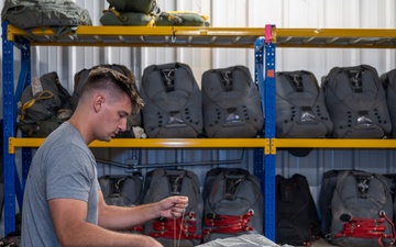 82nd Expeditionary Rescue Squadron Aircrew Flight Equipment Parachute Rigger Maintains Mission Readiness