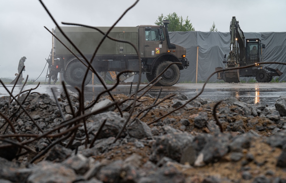 Airfield damage- repaired and ready at Atlantic Trident 25