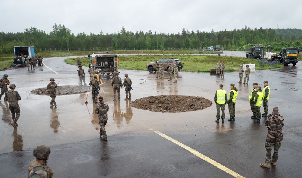 Airfield damage- repaired and ready at Atlantic Trident 25