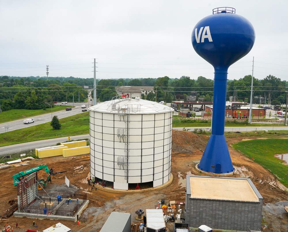 Construction work continues on the site of the Louisville VA Medical Center June 18, 2025