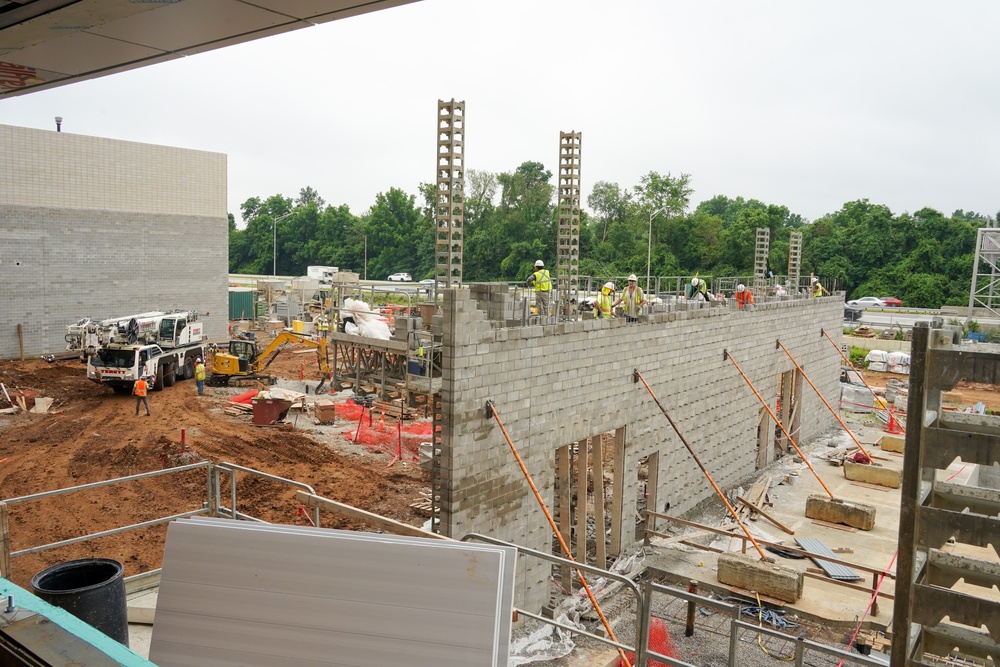 Construction work continues on the site of the Louisville VA Medical Center June 18, 2025
