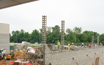 Construction work continues on the site of the Louisville VA Medical Center June 18, 2025