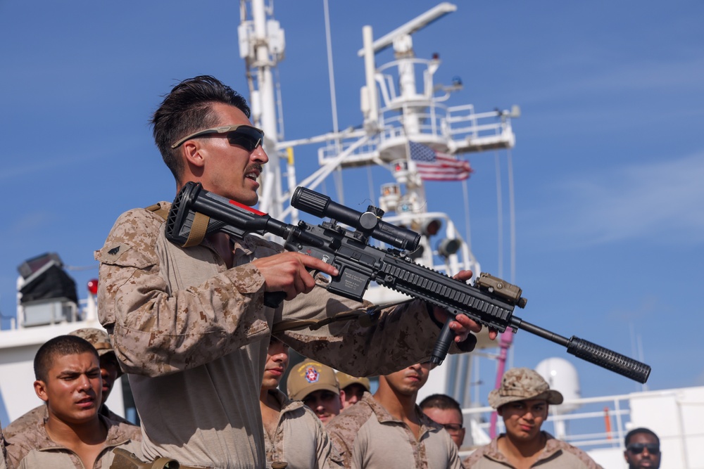 Marines Live-Fire Exercise Aboard USNS Comfort