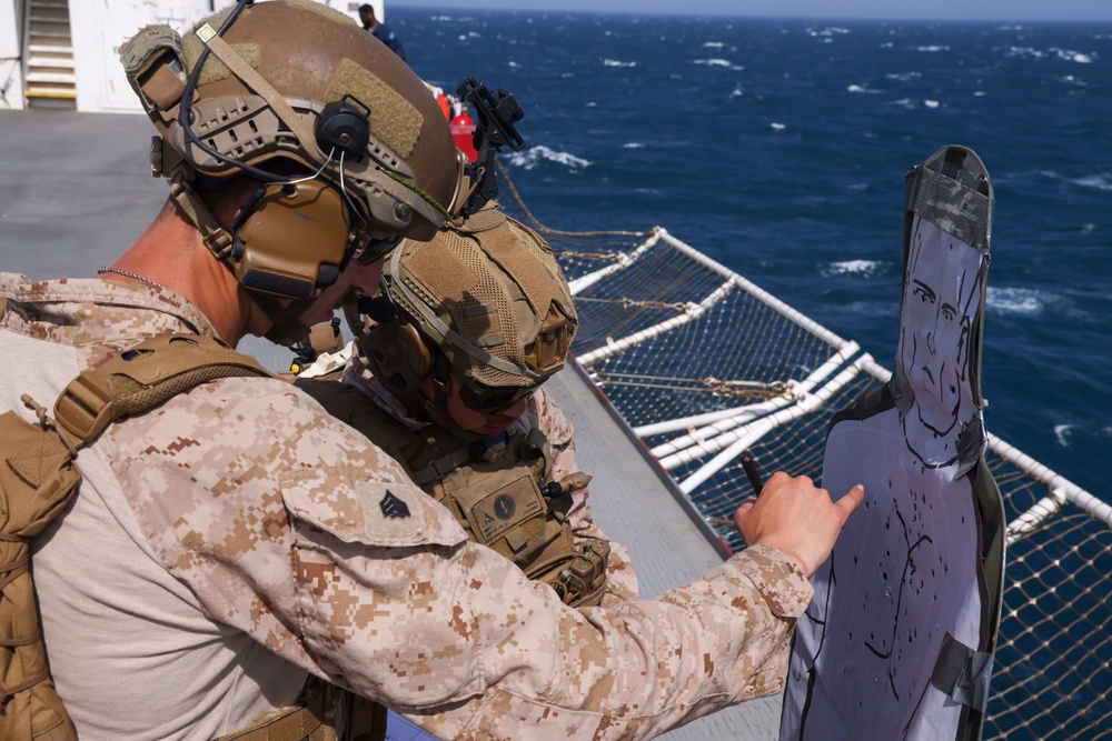 Marines Live-Fire Exercise Aboard USNS Comfort