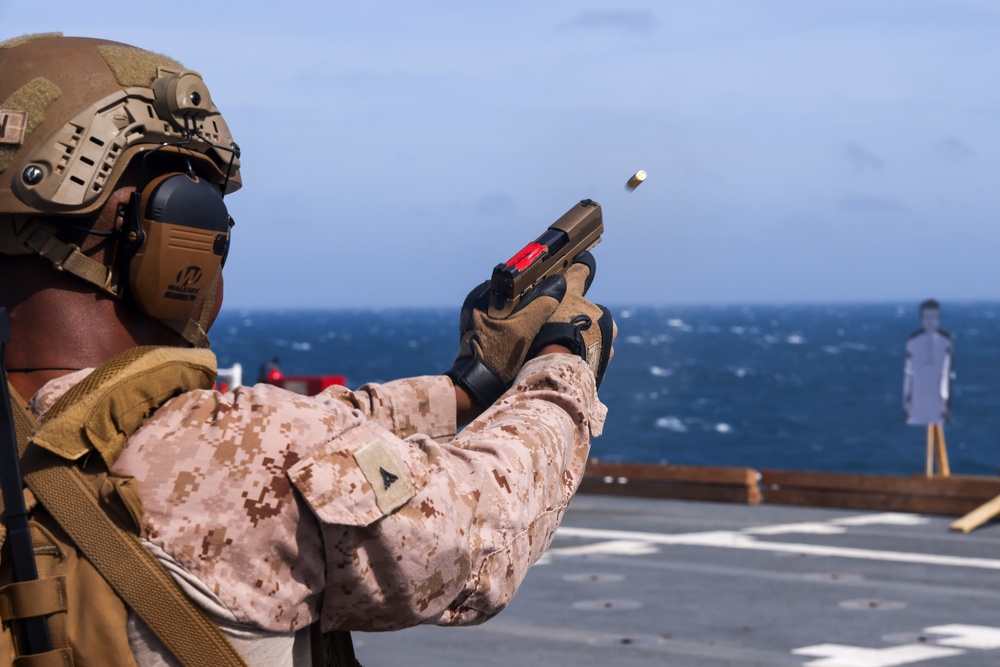 Marines Live-Fire Exercise Aboard USNS Comfort