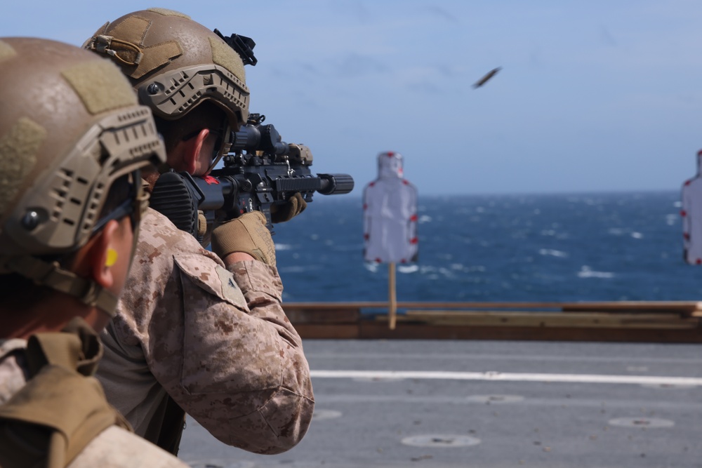 Marines Live-Fire Exercise Aboard USNS Comfort