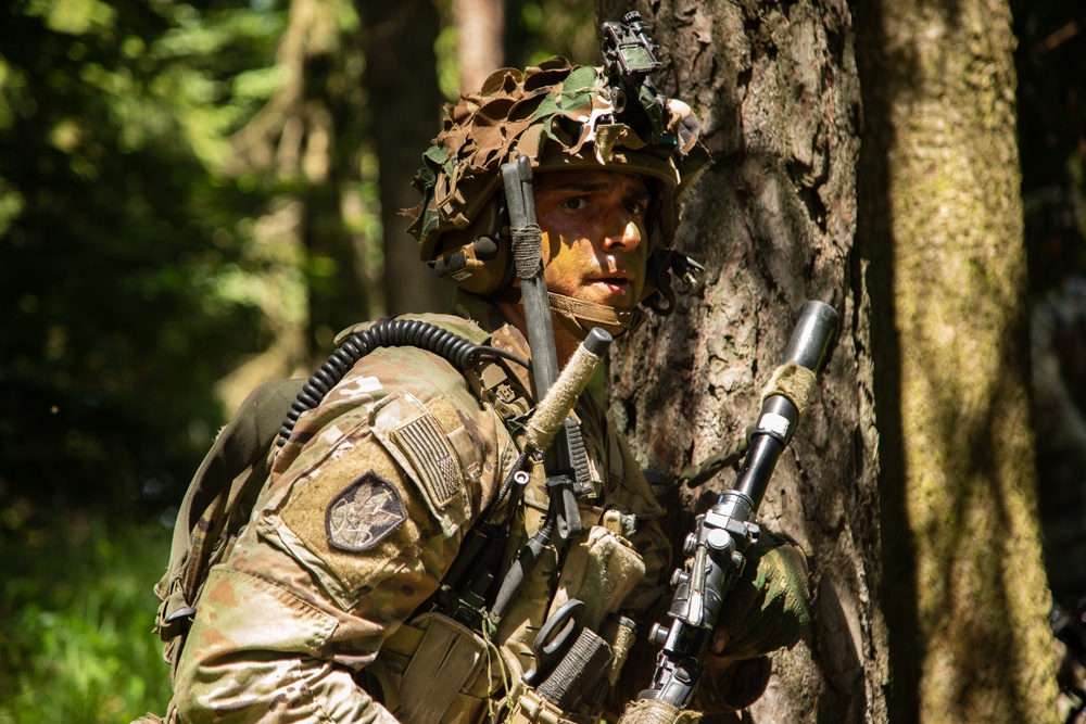 U.S. Soldiers operate offensive and defensive battle lanes during Project Flytrap
