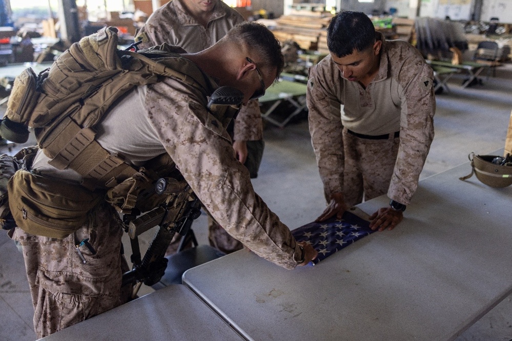 U.S. Marines save American flag