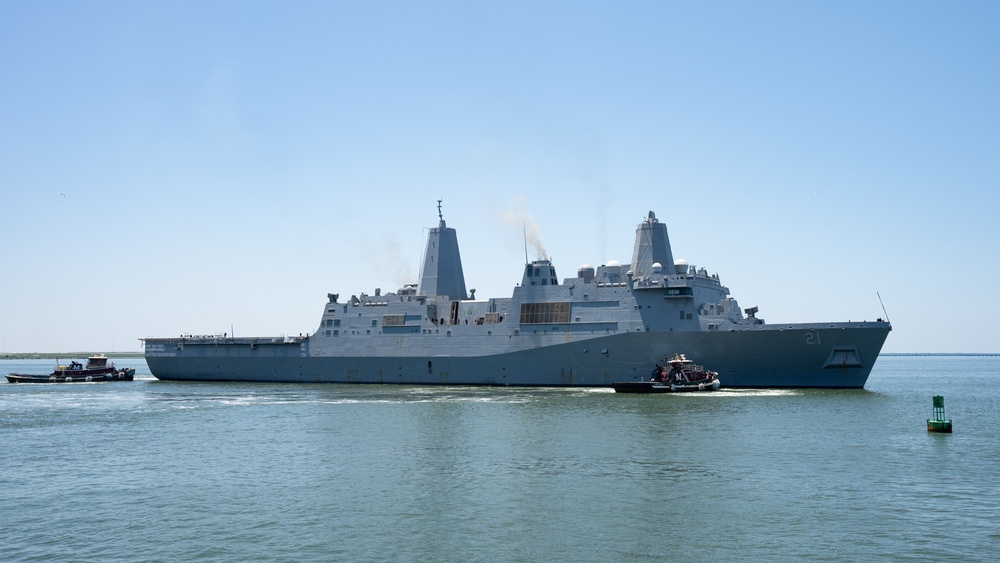 USS New York Departs Naval Station Norfolk for Atlantic Alliance 2025