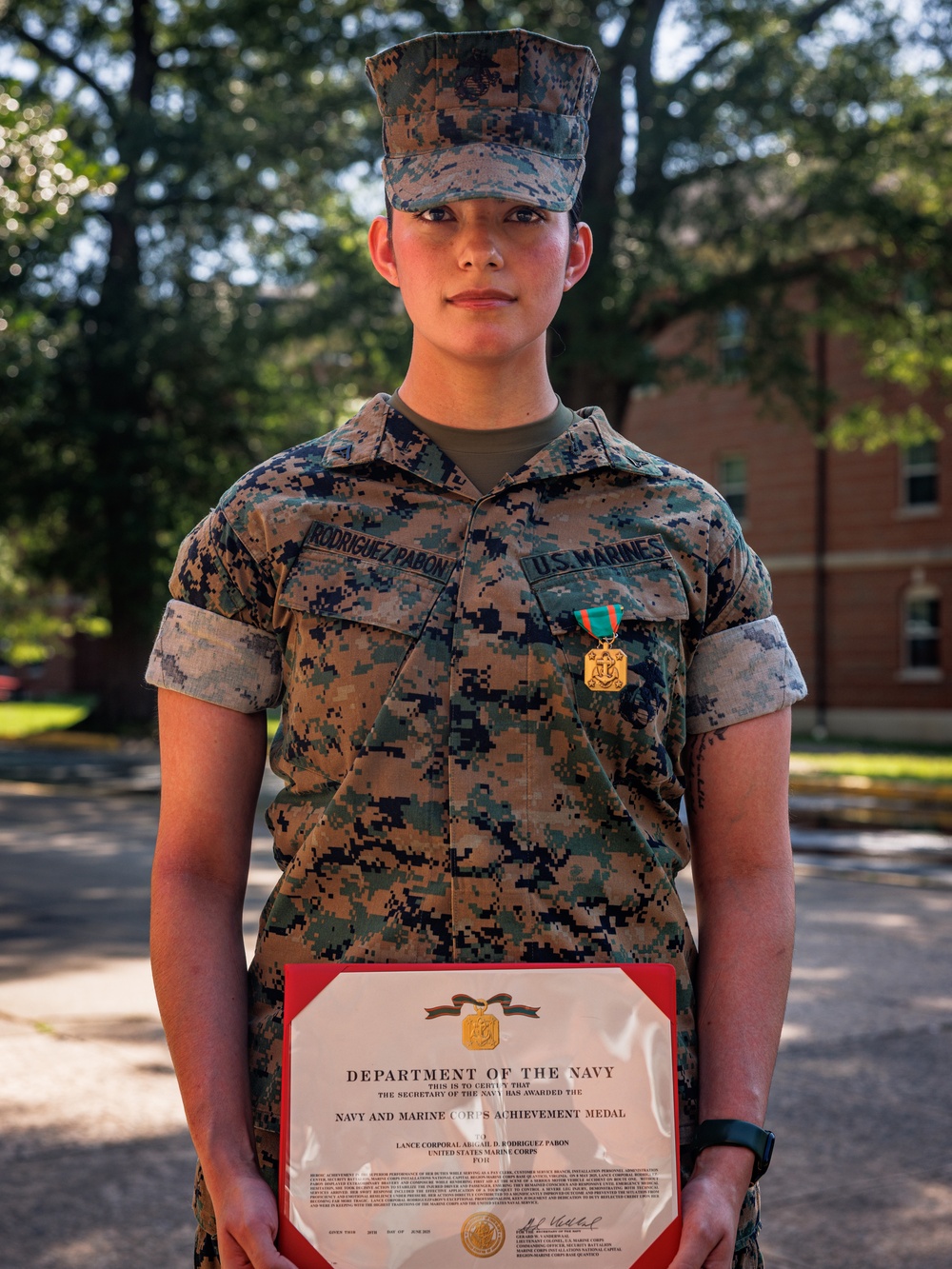 Lance Cpl. Abigail Rodriguezpabon: Quantico Marine awarded for lifesaving actions following major motor vehicle accident