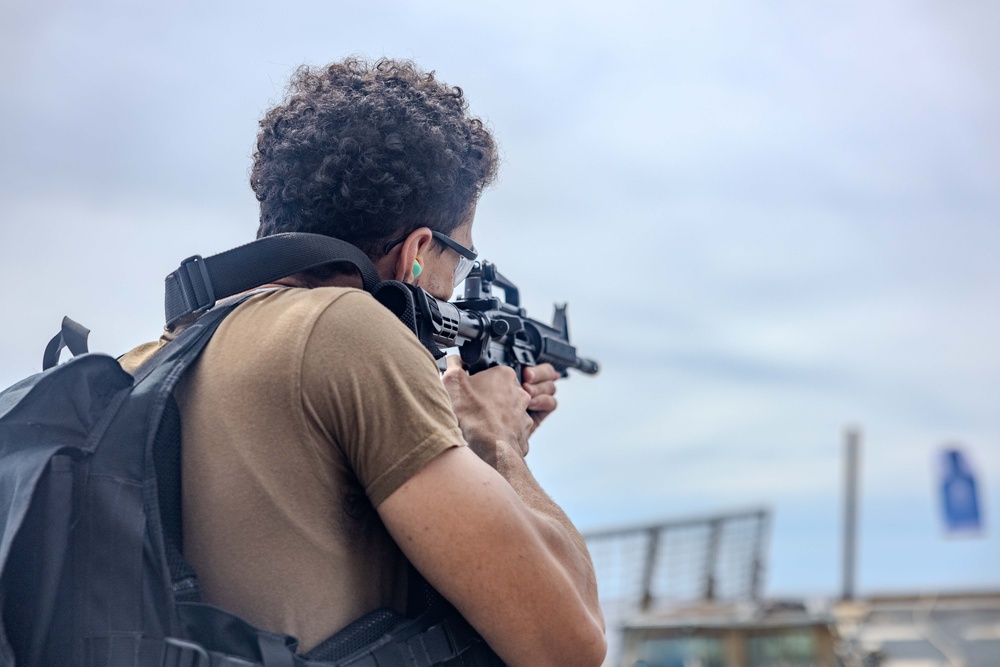 Small Arms Qualification Course aboard USS Ralph Johnson