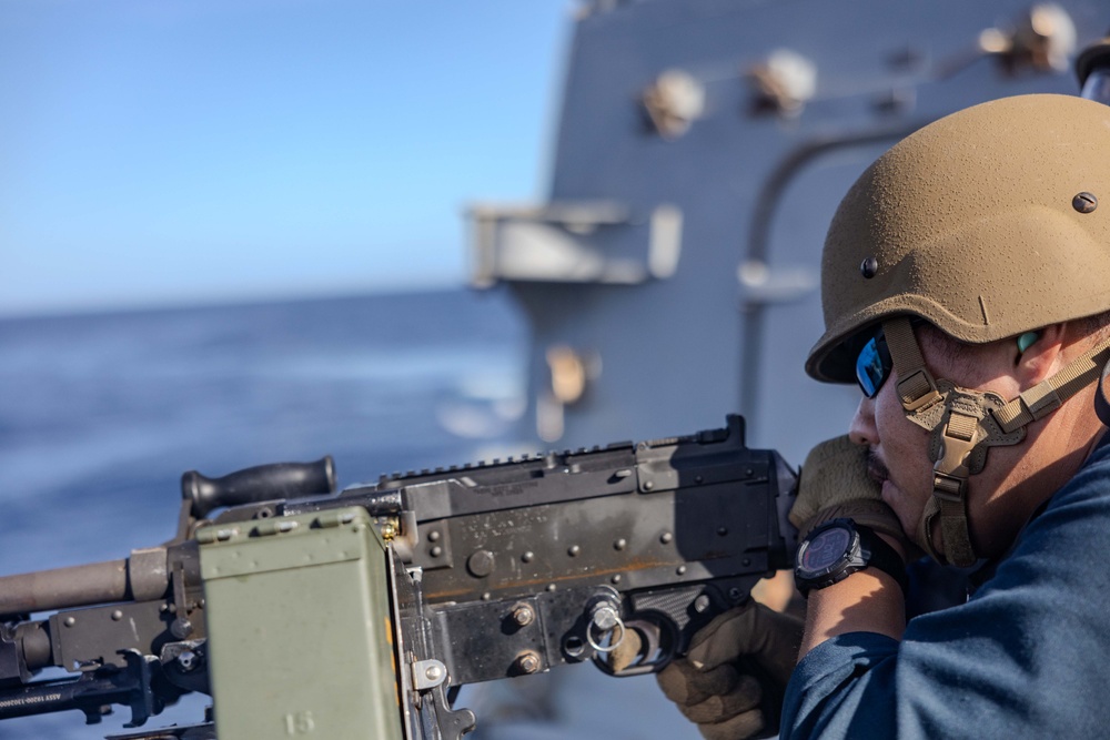 Sailors conduct M240B Qualification aboard USS Ralph Johnson