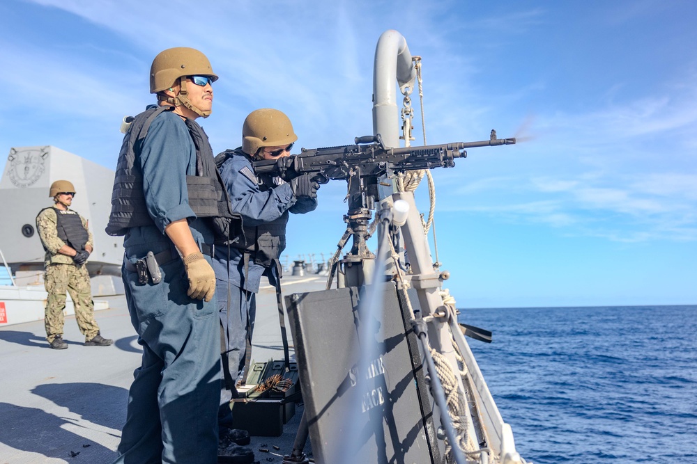 Sailors conduct M240B Qualification aboard USS Ralph Johnson