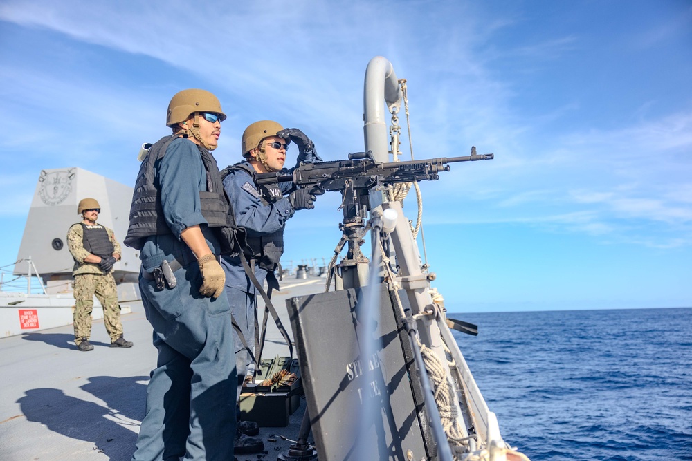Sailors conduct M240B Qualification aboard USS Ralph Johnson