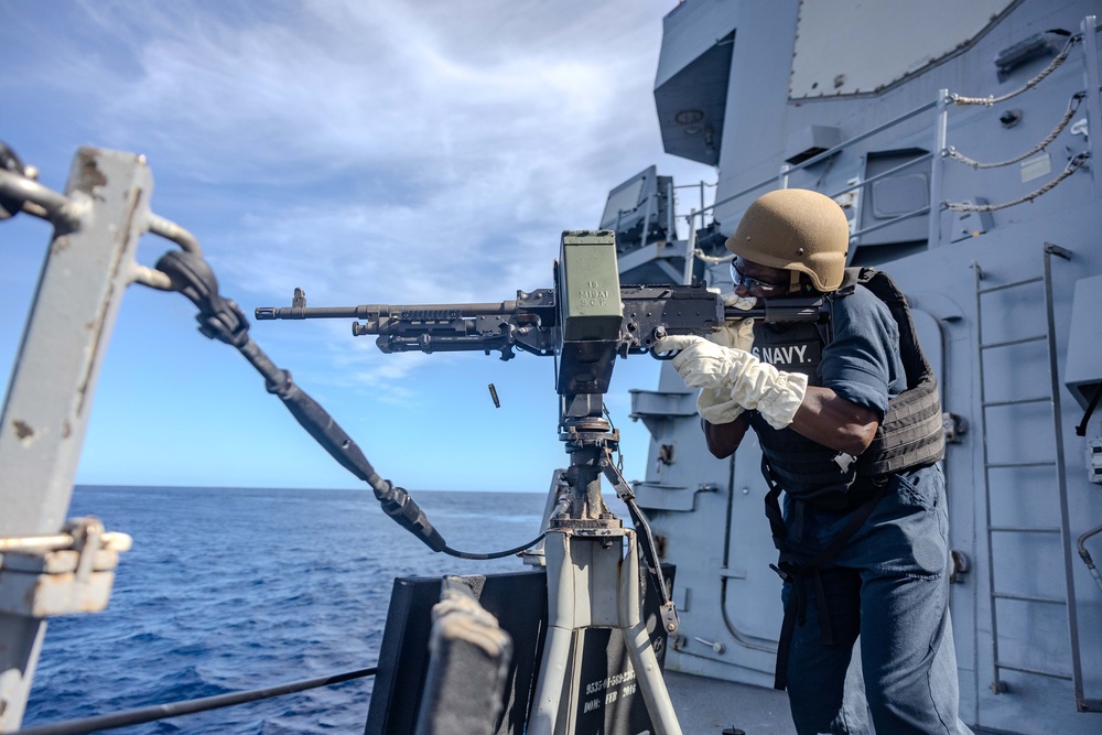 Sailors conduct M240B Qualification aboard USS Ralph Johnson