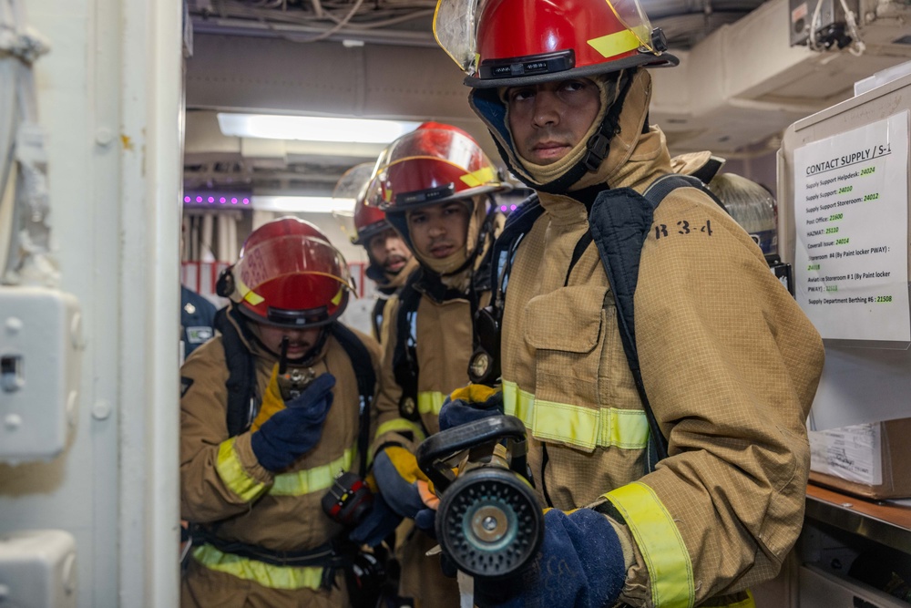 Sailors conduct Damage Control Training aboard USS Ralph Johnson