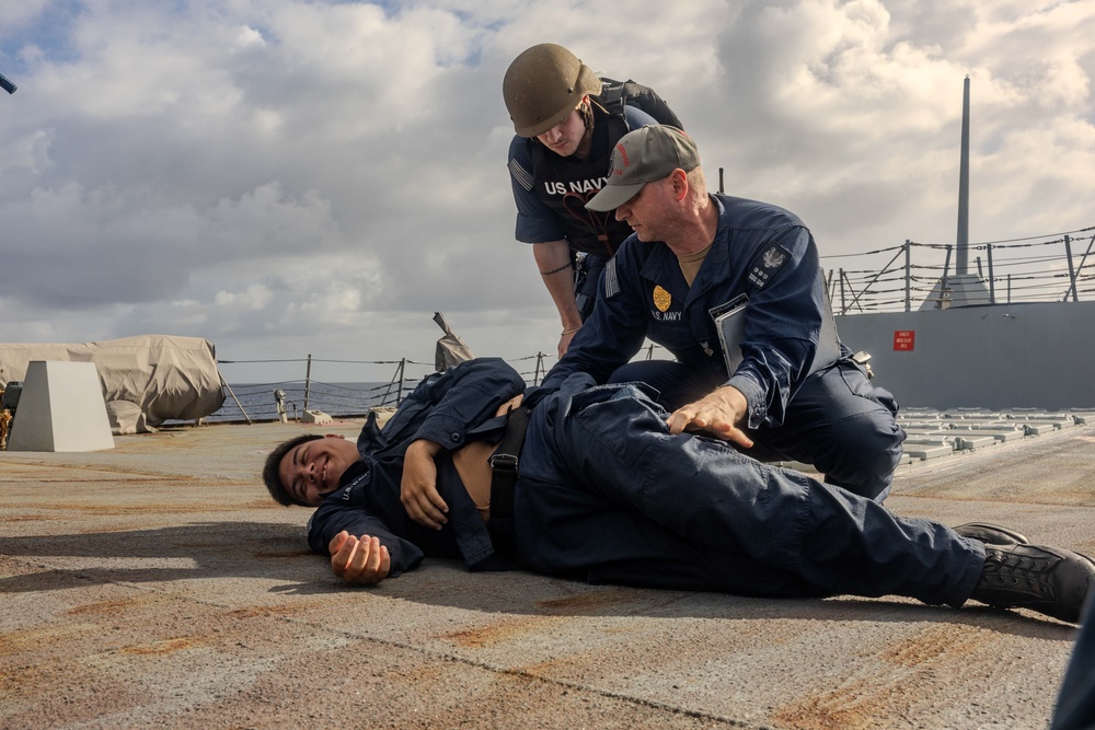 Sailors conduct Anti-terrorism Training aboard USS Ralph Johnson