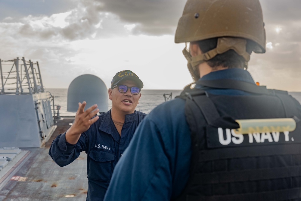 Sailors conduct Anti-terrorism Training aboard USS Ralph Johnson