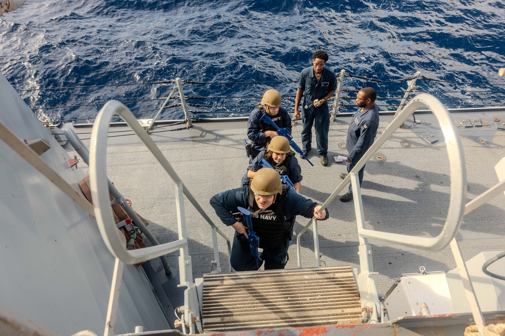 Sailors conduct Anti-terrorism Training aboard USS Ralph Johnson