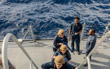 Sailors conduct Anti-terrorism Training aboard USS Ralph Johnson