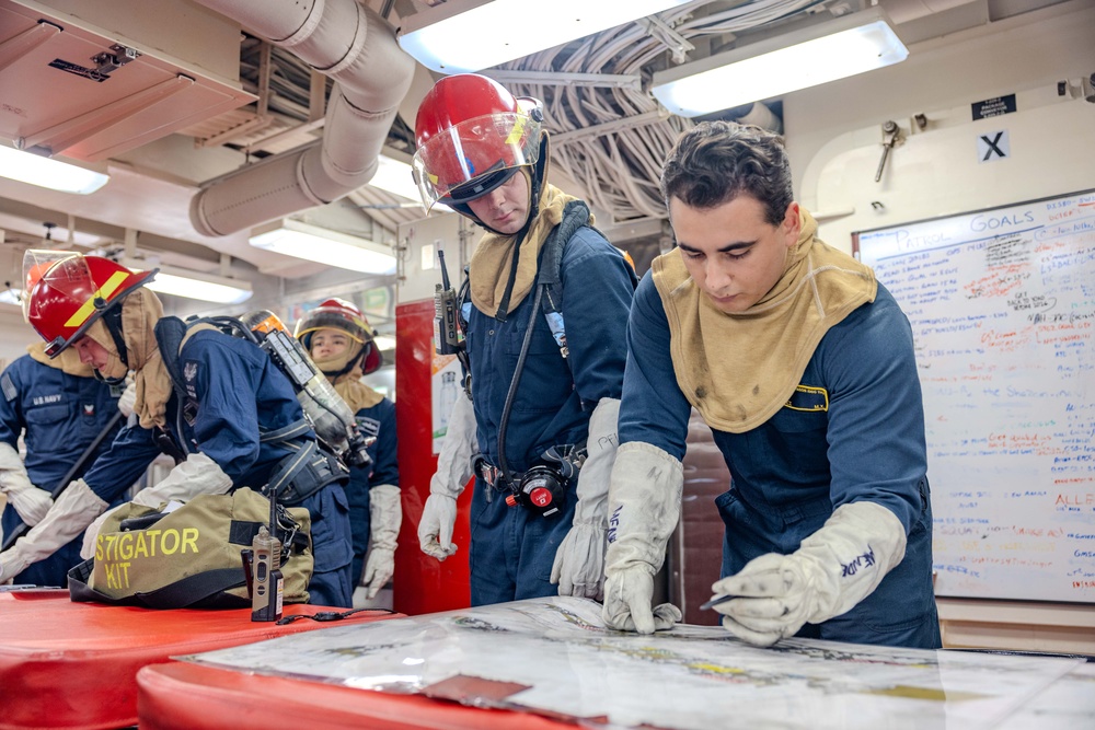 Sailors Conduct Damage Control Training aboard USS Ralph Johnson