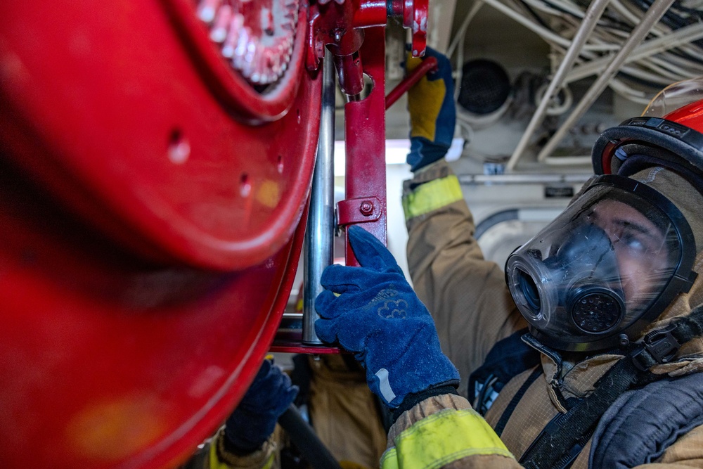 Sailors Conduct Damage Control Training aboard USS Ralph Johnson