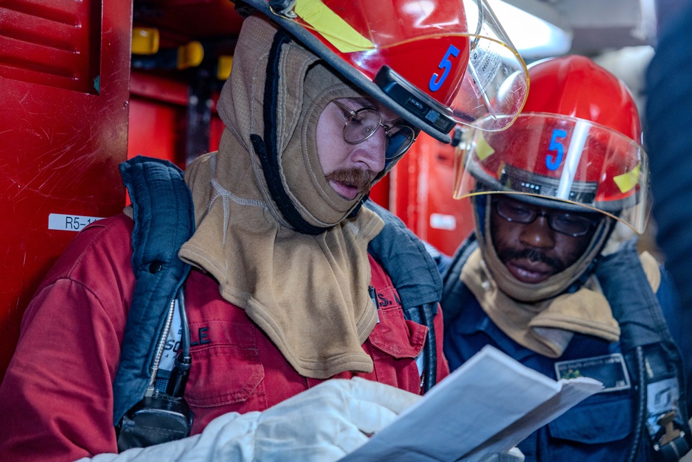 Sailors Conduct Damage Control Training aboard USS Ralph Johnson