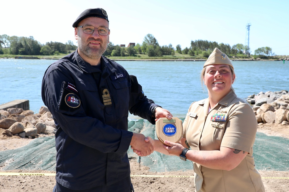 Latvian and U.S. Forces Celebrate Completion of Expeditionary Boat Ramp During BALTOPS 25