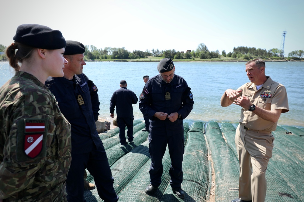 Latvian and U.S. Forces Celebrate Completion of Expeditionary Boat Ramp During BALTOPS 25