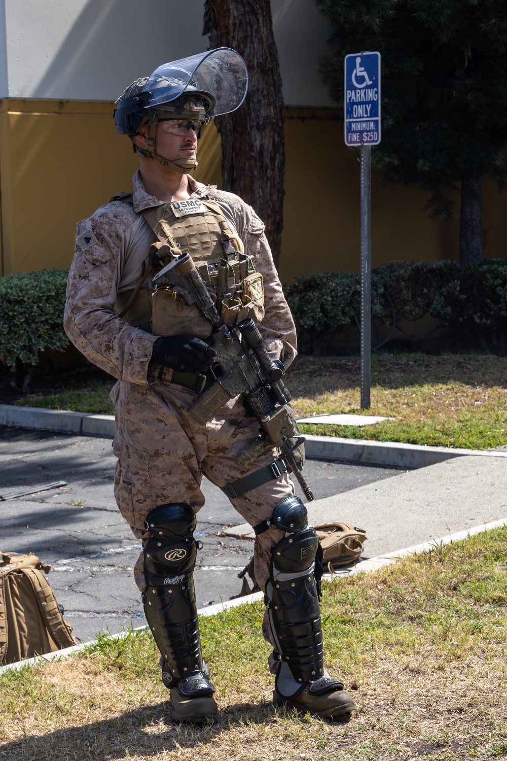 U.S. Marines guard federal building