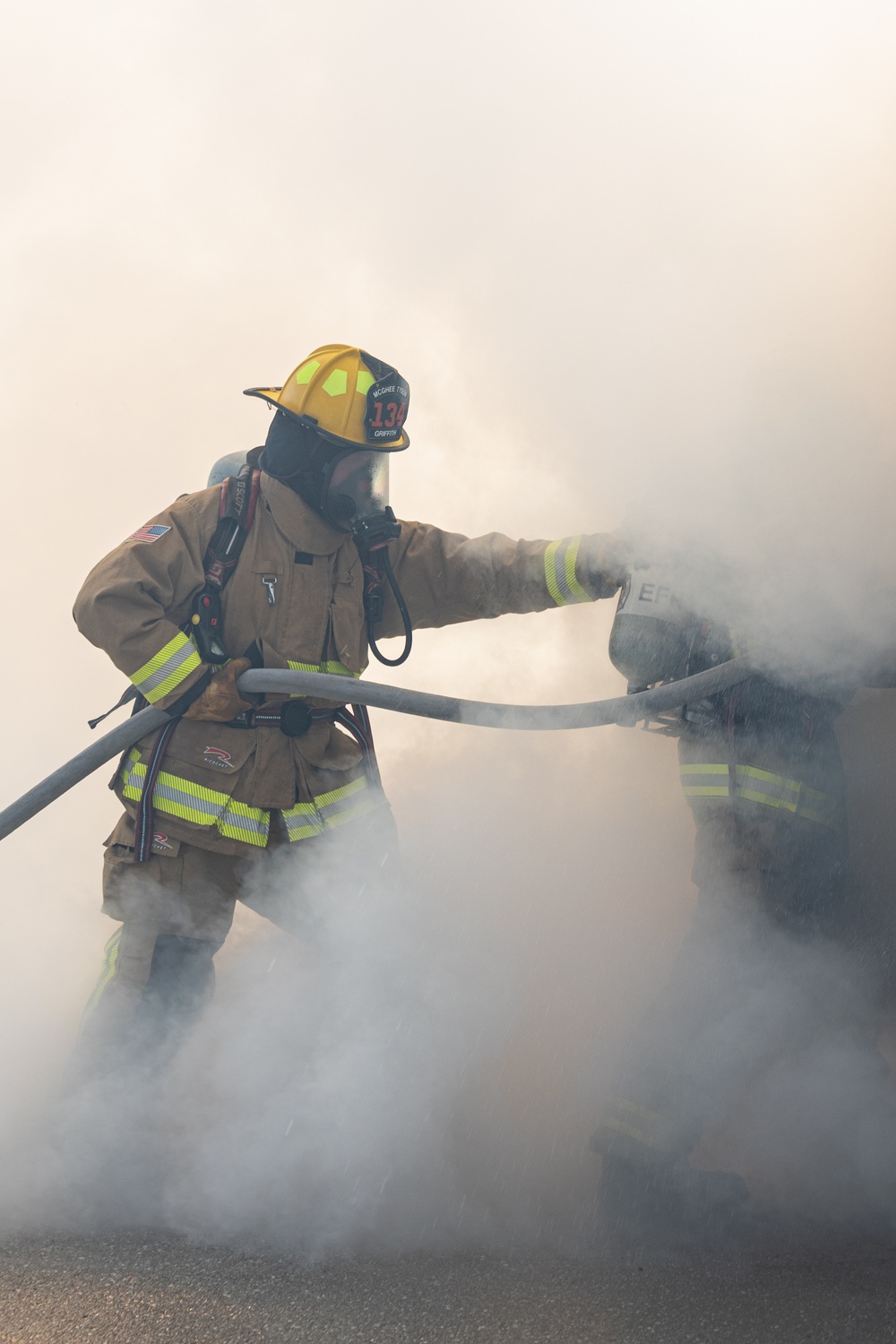 Firefighters from installations across Okinawa conduct joint training