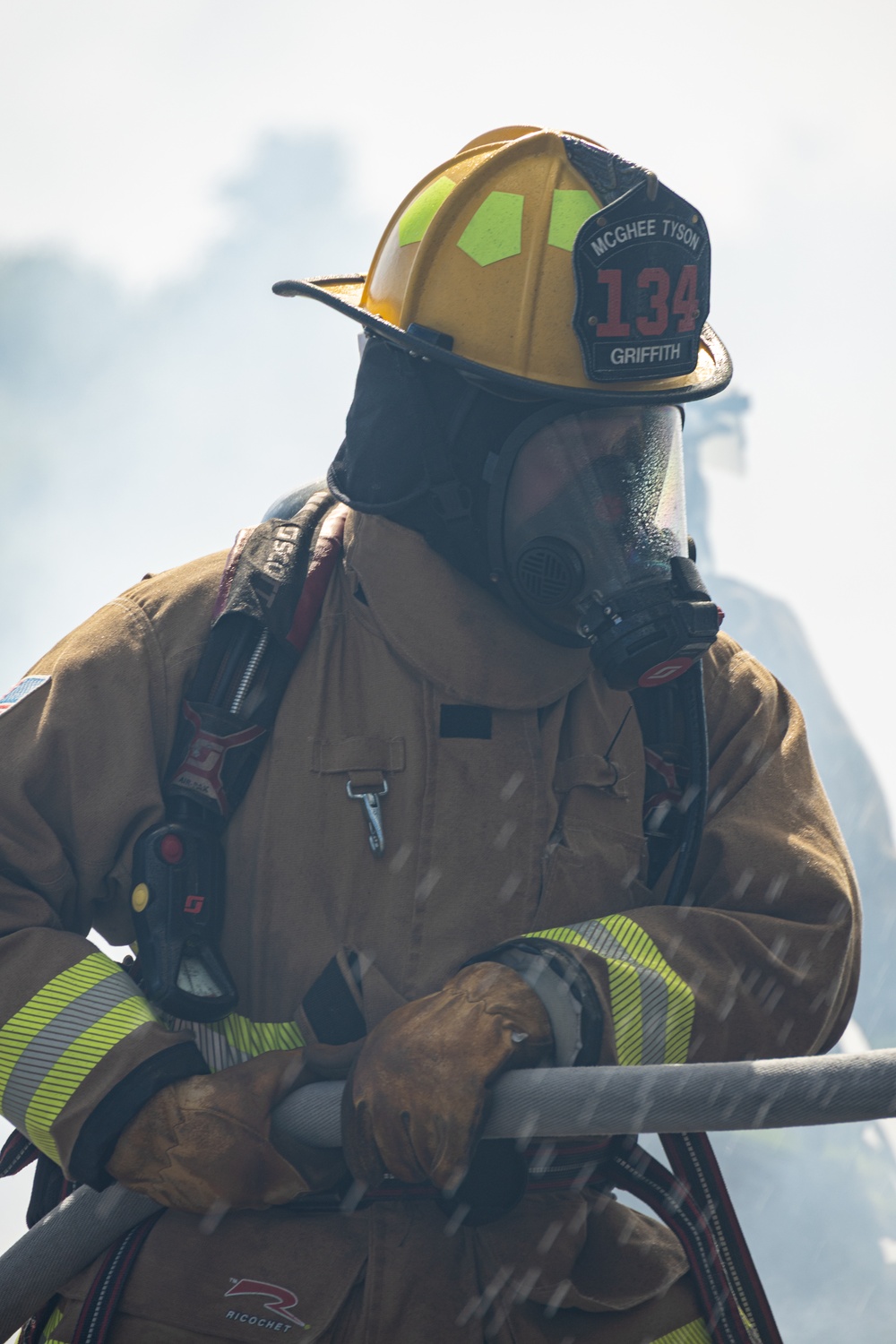 Firefighters from installations across Okinawa conduct joint training