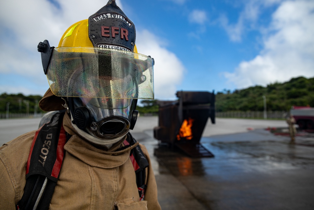 Firefighters from installations across Okinawa conduct joint training