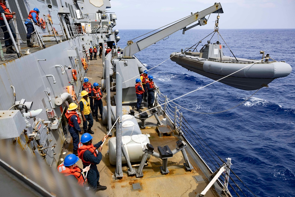 Shoup conducts small boat operations