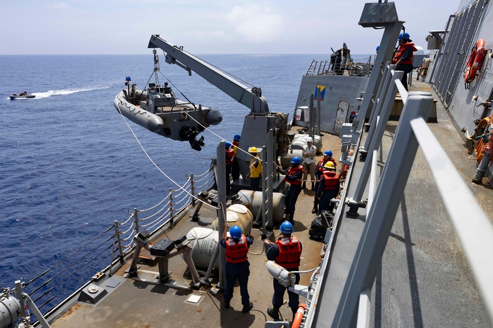 Shoup conducts small boat operations