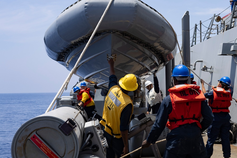 Shoup conducts small boat operations