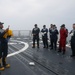 Sailors aboard the USS John Finn conduct a general quarters drill in Sagami Wan