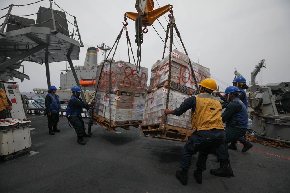USS Milius conducts operations in the U.S. Central Command area of responsibility as part of the Carl Vinson Carrier Strike Group