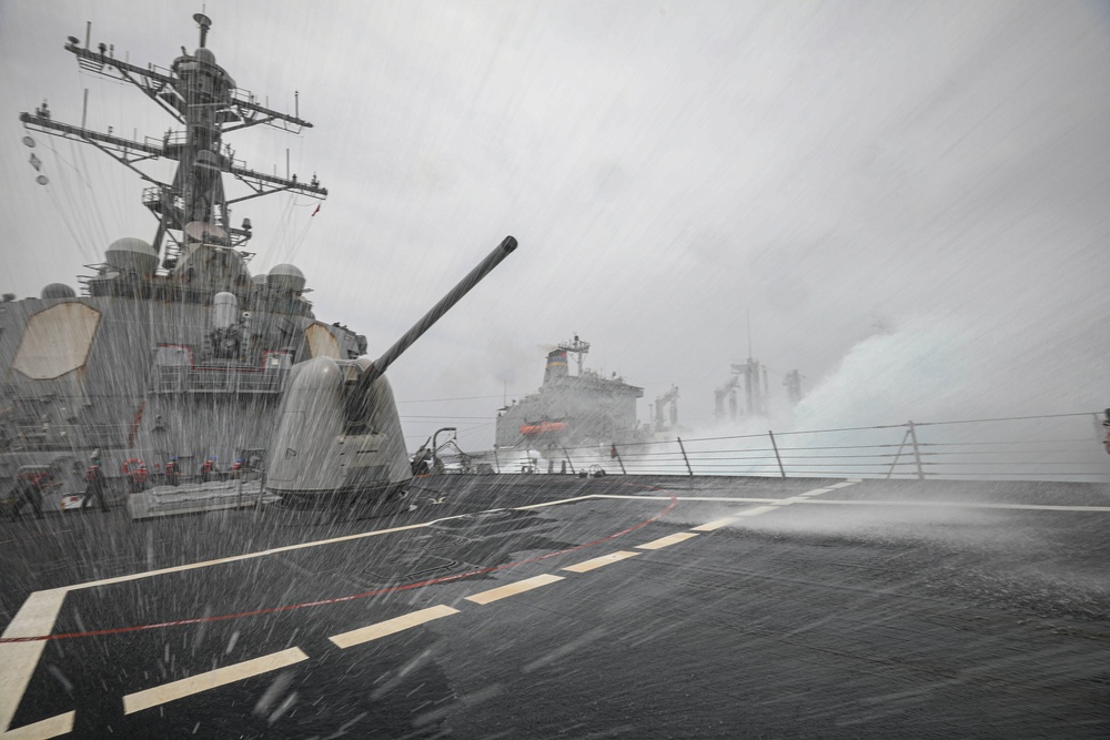 USS Milius conducts operations in the U.S. Central Command area of responsibility as part of the Carl Vinson Carrier Strike Group