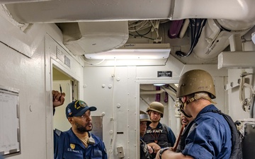 Sailors Respond During an Anti-terrorism Training aboard USS Ralph Johnson