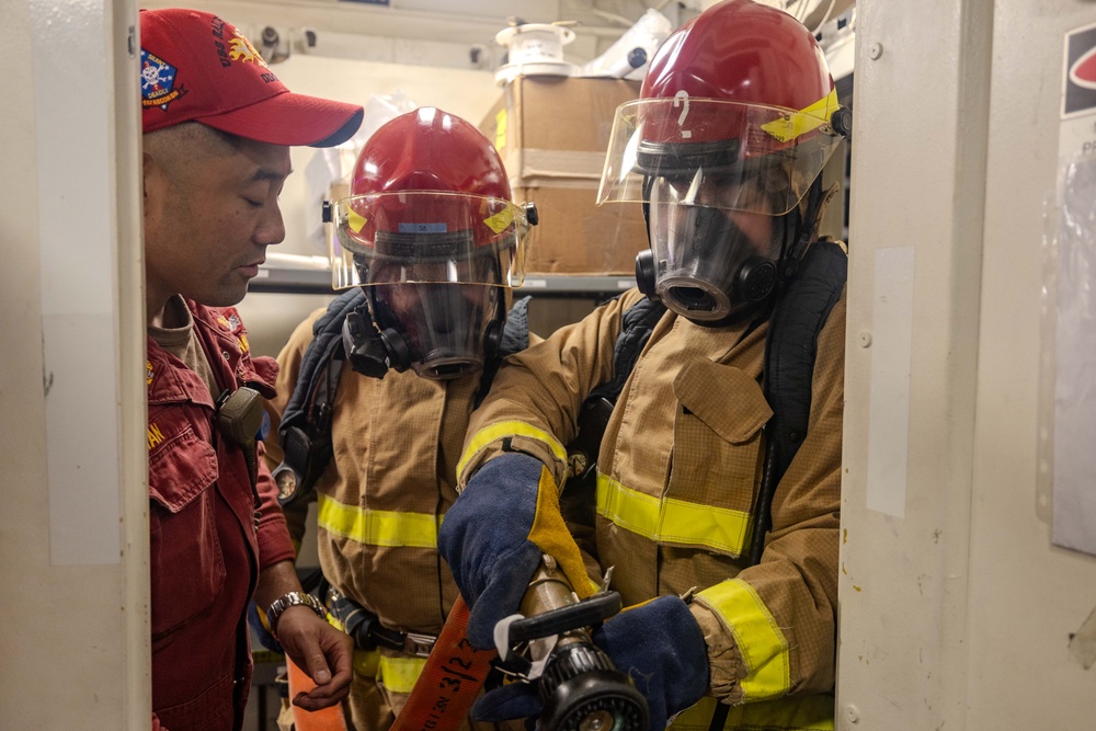 Sailors Complete Damage Control Training aboard USS Ralph Johnson