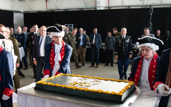 Wiesbaden JROTC Cadets Present Army’s 250th Birthday Cake
