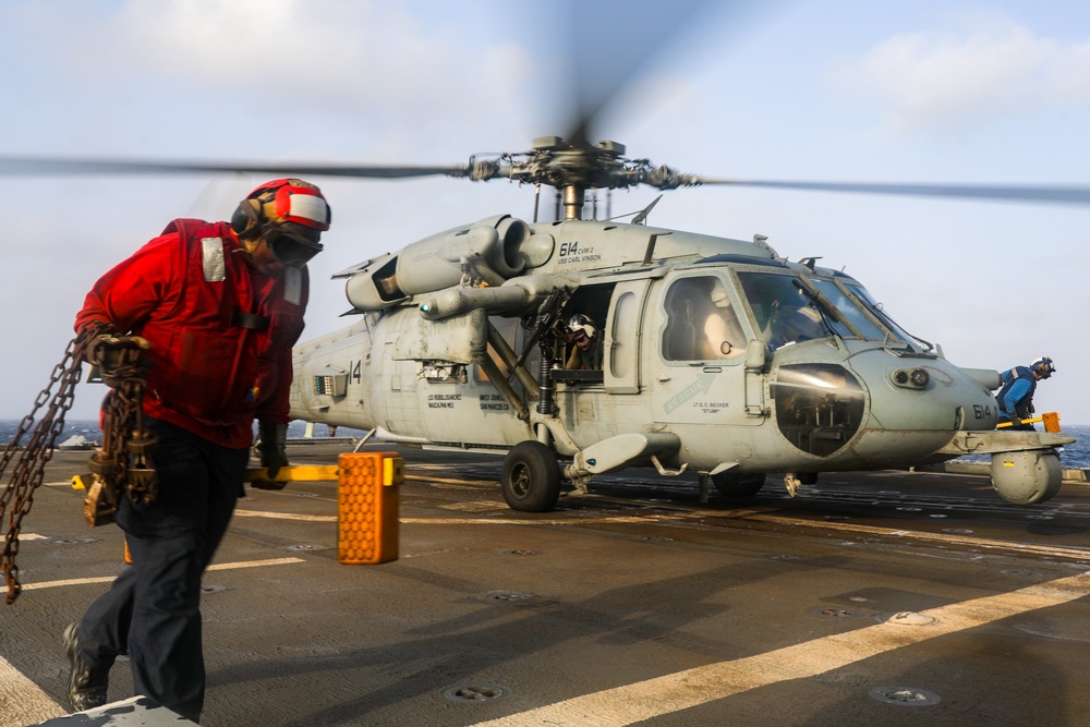 USS Princeton conducts operations in the U.S. Central Command area of responsibility as part of the Carl Vinson Carrier Strike Group
