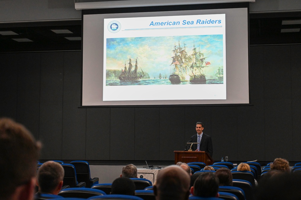 Naval History and Heritage Command provides a lecture at NAVSTA Rota