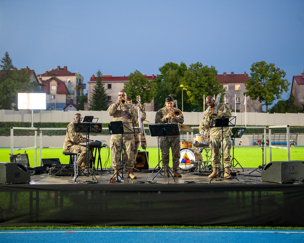 1st Armored Division Band Jazz Combo at Performs at Polish Stadium Opening