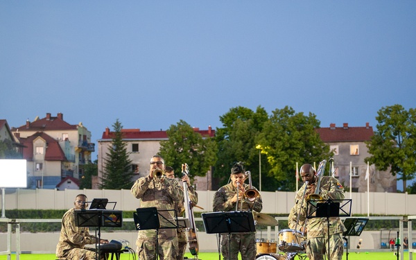 1st Armored Division Band Jazz Combo at Performs at Polish Stadium Opening