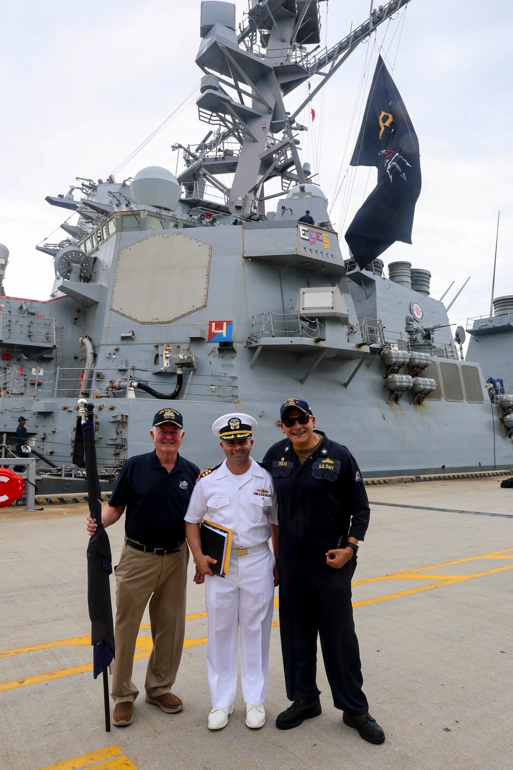 USS Bulkely leadership meet after the ship moored pier side at Norfolk Naval Station