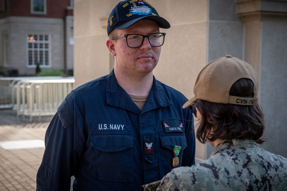 USS John C. Stennis (CVN 74) sailor awarded Navy and Marine Corps Achievement Medal